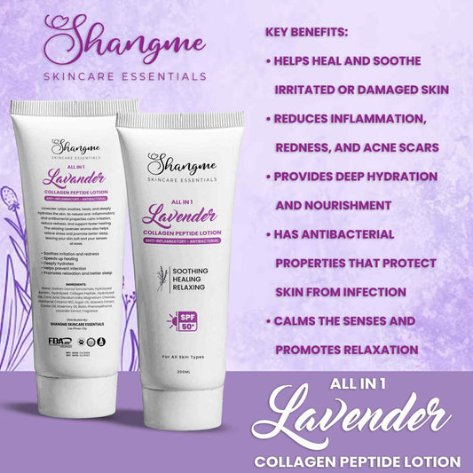 Lavender All in 1 Peptide Collagen Body Lotion for all skin types (200ml)