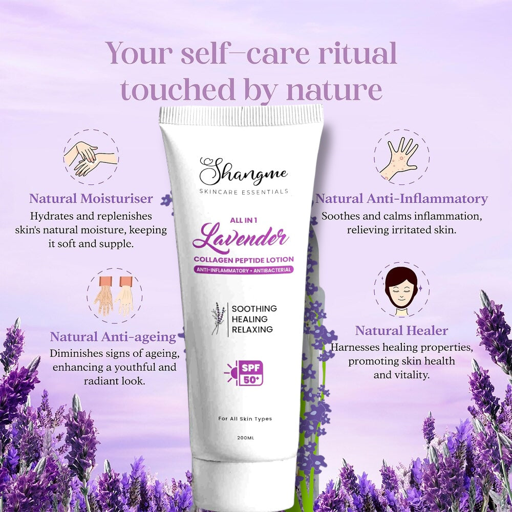 Lavender All in 1 Peptide Collagen Body Lotion for all skin types (200ml)