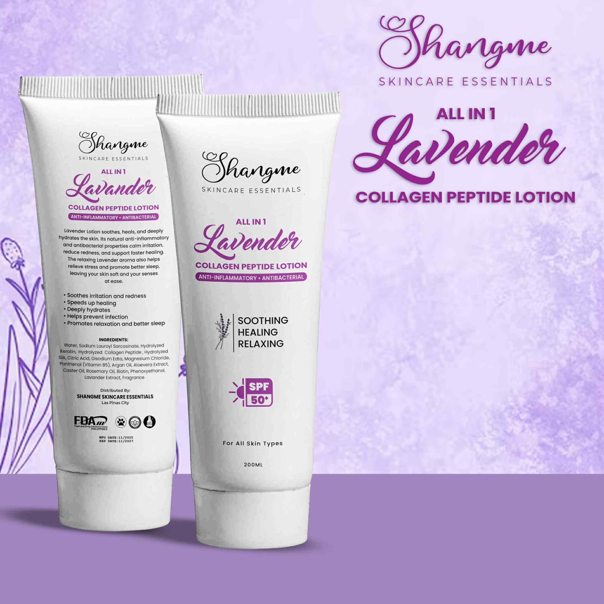 Lavender All in 1 Peptide Collagen Body Lotion for all skin types (200ml)