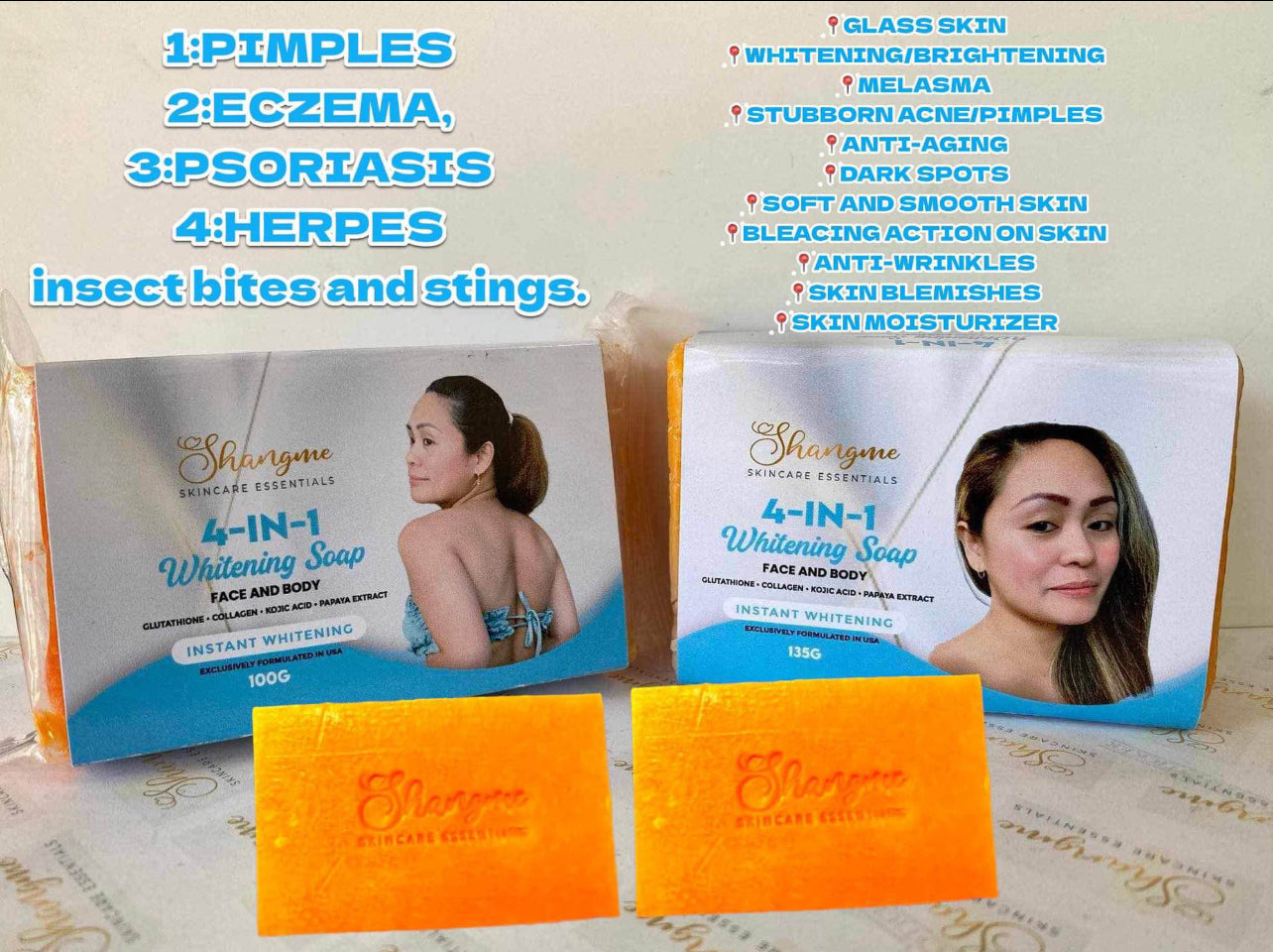 Kojic Acid Organic Soap all in1 the best and miracle effective for Melasma, Pimples, Darks Spots, Smooth and Soft Skin, Glass skin&whitening effect, skin diseases, allergies dandruff, feminine hygiene face and body and many more skin benefits.(135grams)